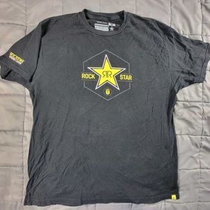 Rockstar Energy Drink Mens XL Black Shirt Lifestyle Apparel Short Sleeve Casual
